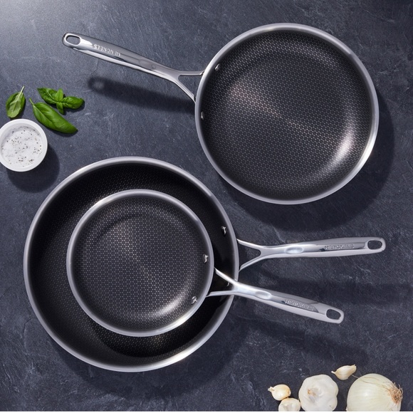 Henckels Paradigm Non-Stick 3-Piece Skillet Fry Pan Set, 8", 10" & 12" Stainless - Picture 1 of 9